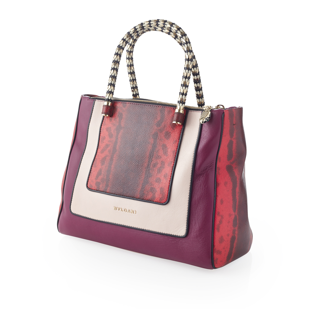 Appraisal: BULGARI - A pink leather bowling bagmodelled in deep and