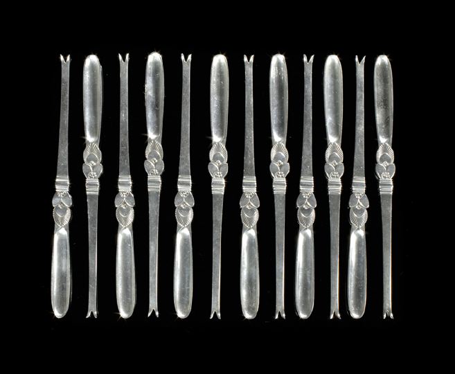 Appraisal: Set of Twelve Georg Jensen Sterling Silver Cactus -Pattern Lobster