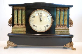 Appraisal: AMERICAN GILT METAL MOUNTED MANTLE CLOCK