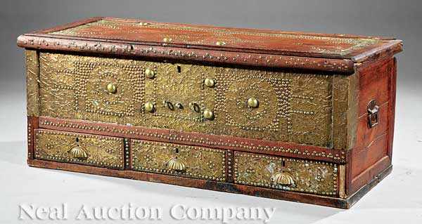 Appraisal: An Antique Moroccan Carved Medina Dower Chest early th c