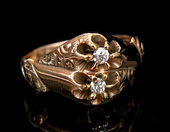 Appraisal: Ladies' Gold and Diamond Ring This k yellow gold ring