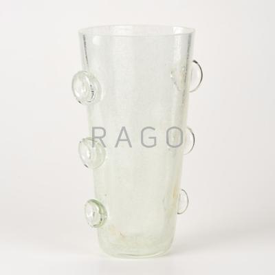 Appraisal: BAROVIER TOSO Tapered glass vase with white inclusions Murano Italy