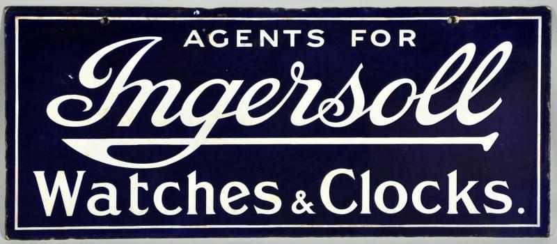 Appraisal: s Porcelain Ingersoll Sidewalk Sign Description Two-sided scarce item displays