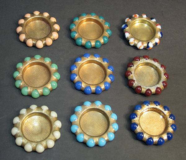 Appraisal: Grouping of Fisher ashtrays with marble motifs Accumulation of Fisher