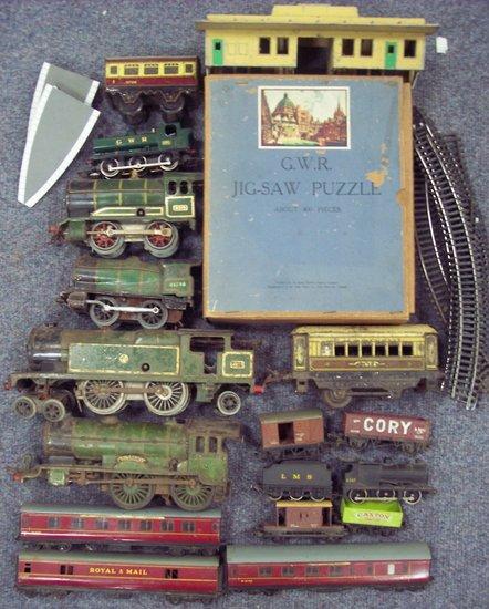 Appraisal: A quantity of Hornby and other O gauge trains rolling