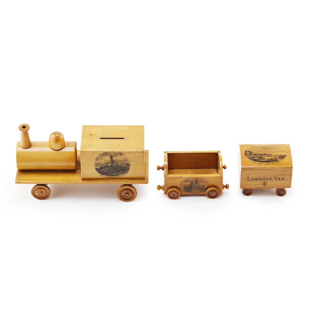 Appraisal: MAUCHLINE WARE MINIATURE TRAIN TH CENTURY comprising a steam locomotive