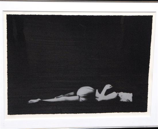 Appraisal: MILTON GREENE MARILYN MONROE BLACK SITTING LITHOGRAPH Marilyn dressed in