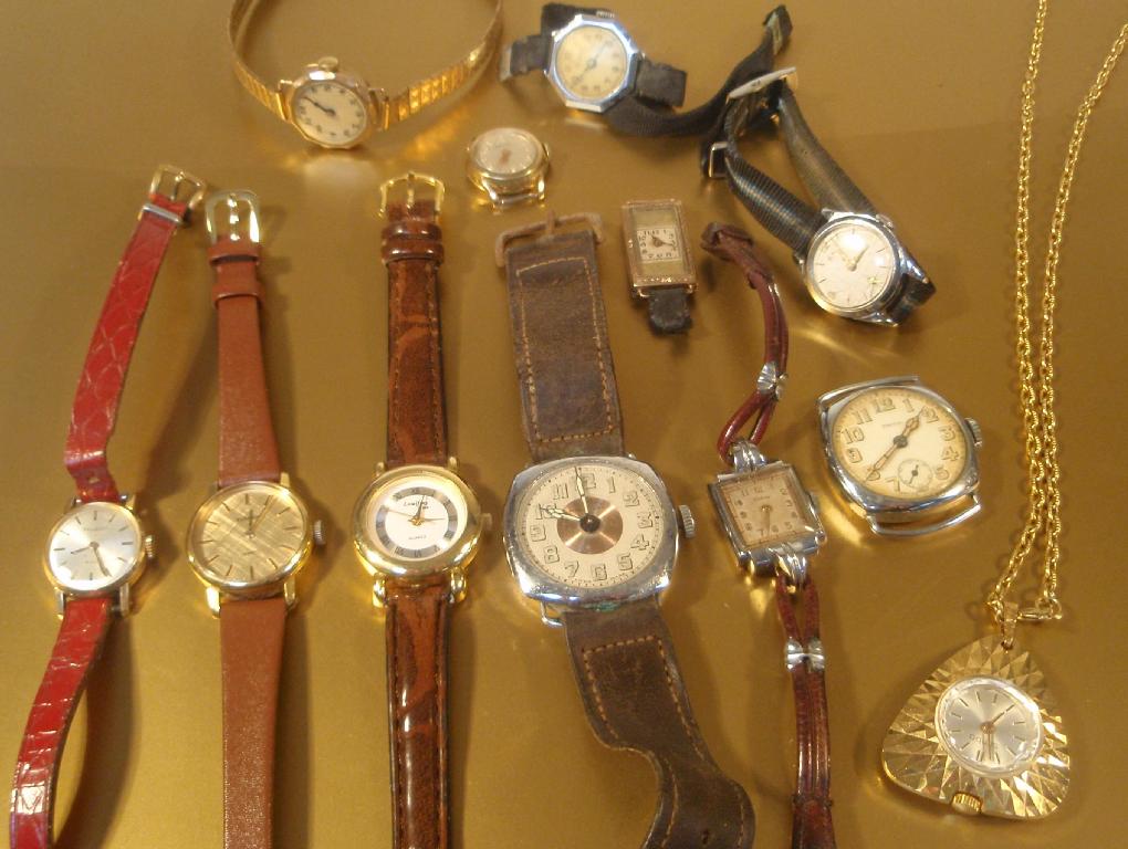 Appraisal: Various watches including two ct gold ladies cases