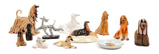 Appraisal: A Group of Twelve Afghan Hound Porcelain and Ceramic Articles