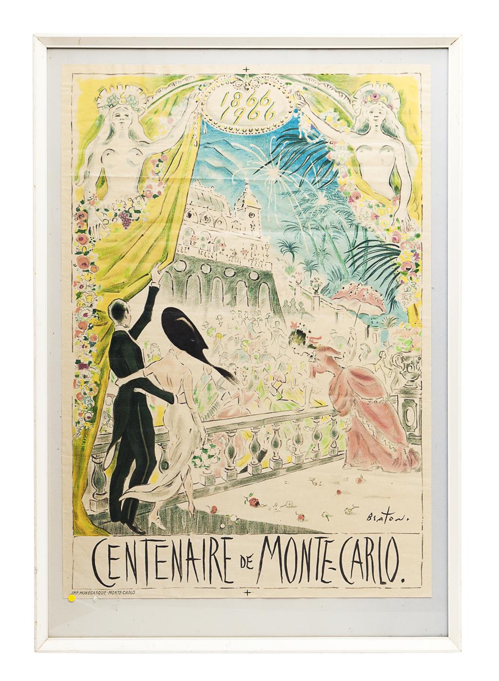 Appraisal: CECIL BEATON - POSTER 'CENTENAIRE DE MONTE-CARLO' coloured lithograph printed