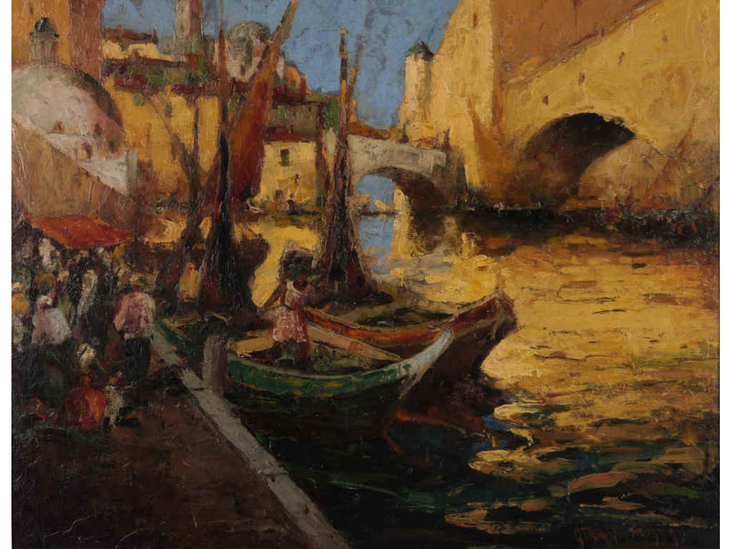 Appraisal: George Pritchard CA - Egyptian Canal oil on canvas signed