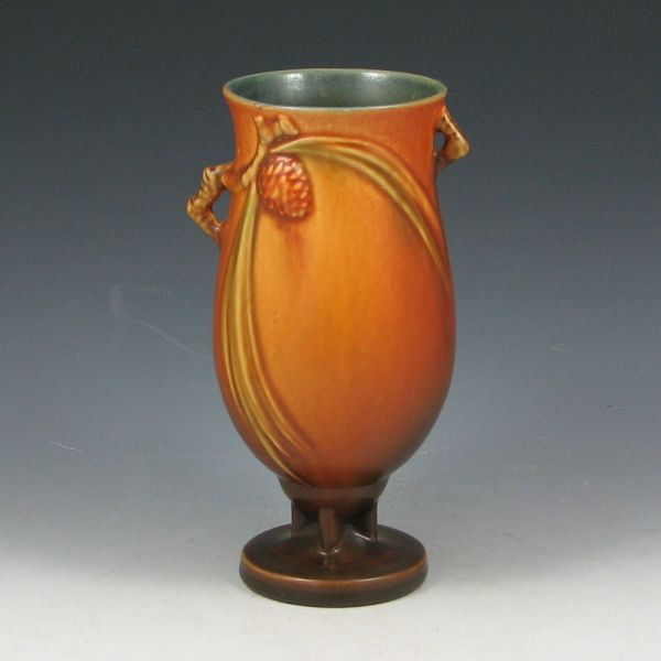 Appraisal: Roseville Pine Cone vase in brown Marked Roseville - Mint