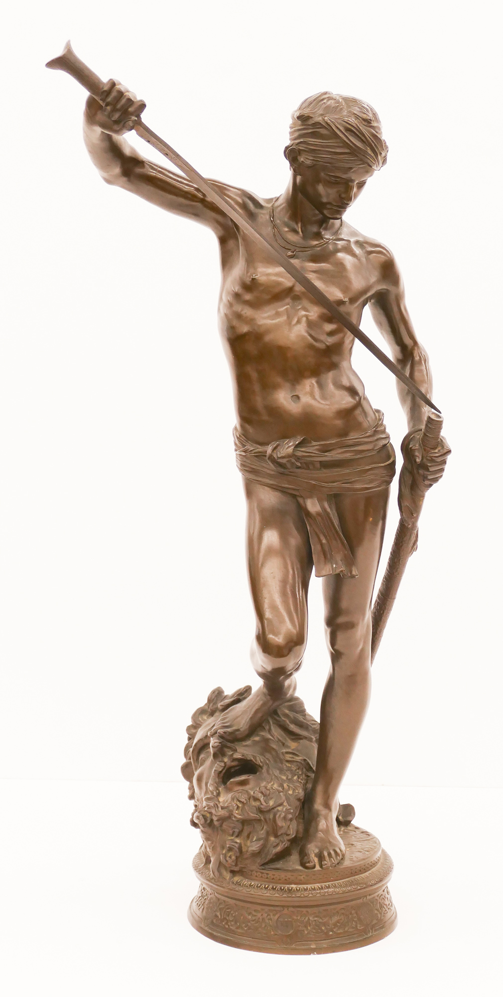 Appraisal: Antonin Mercie - French ''David the Conquerer'' Bronze Sculpture ''x