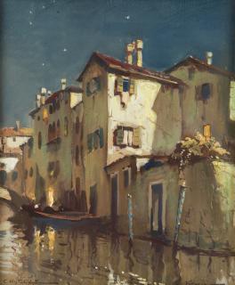 Appraisal: CONSTANTIN WESTCHILOFF RUSSIAN - Venice gouache on paper x cm