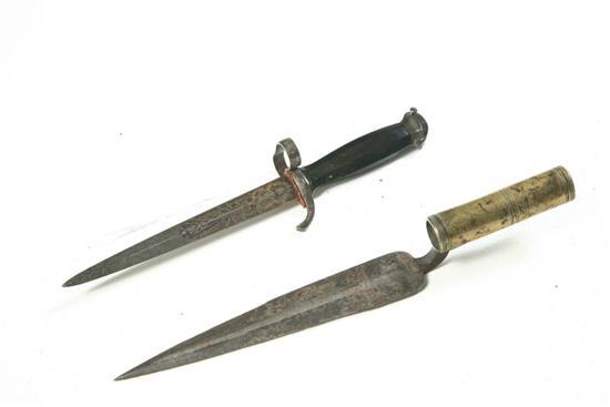 Appraisal: TWO BAYONETS European th century Both have engraved blades One