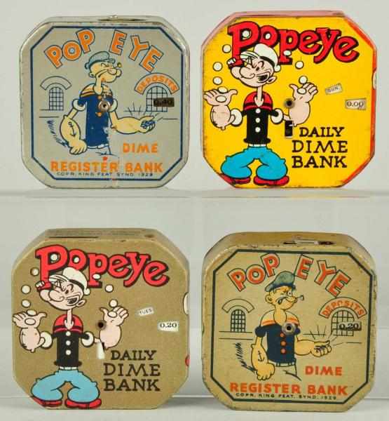 Appraisal: Lot of Popeye Dime Banks Condition Excellent - Excellent Plus