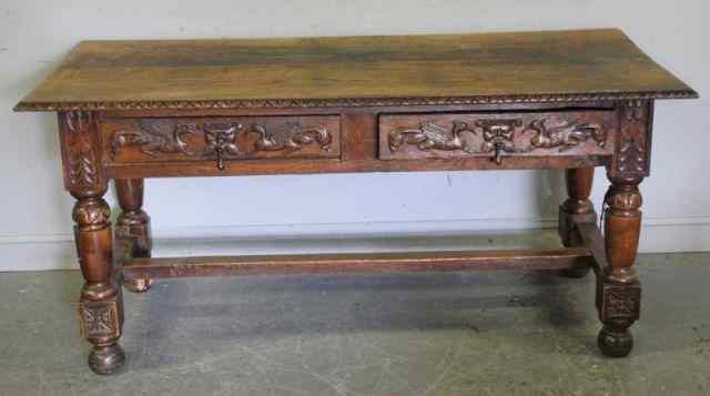 Appraisal: th Century Carved Continental Table From a Larchmont NY estate