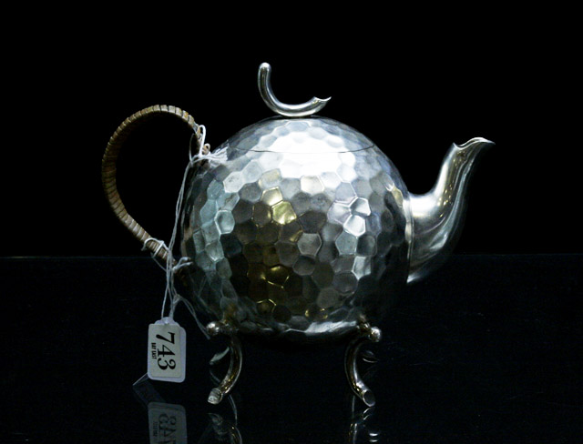 Appraisal: An Austrian silver modernist teapot stamped ST S and Becker