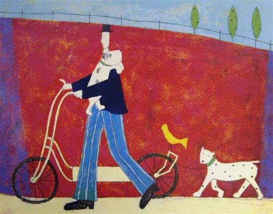 Appraisal: Annora Spence - limited edition print Walking the Scooter signed