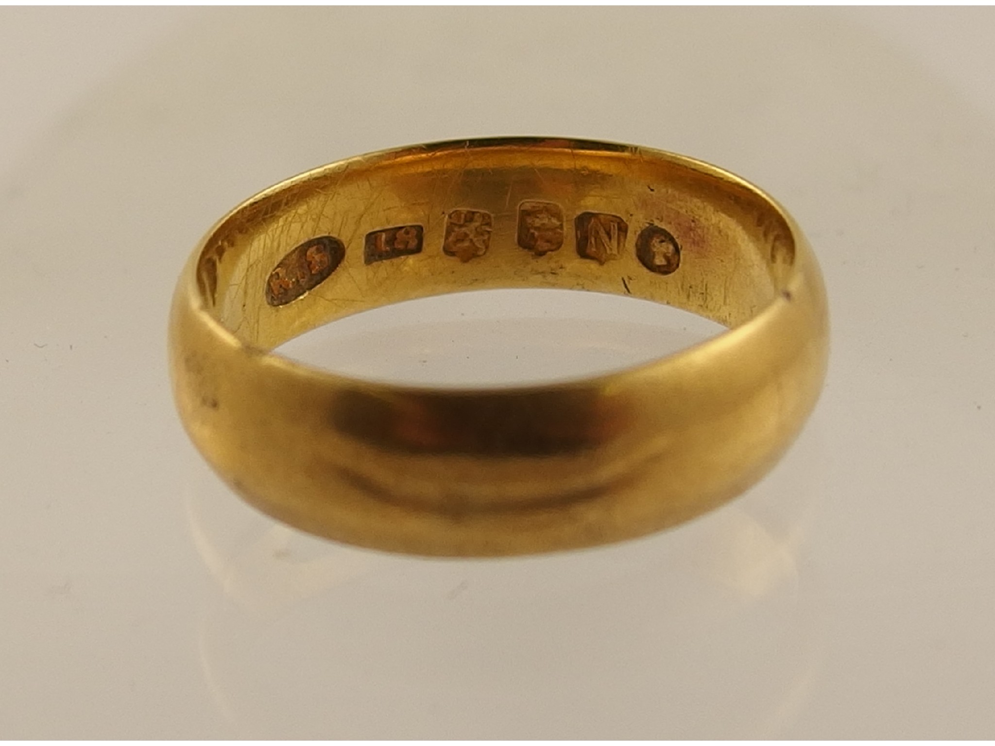 Appraisal: An ct Victorian Glasgow hallmarked wedding band