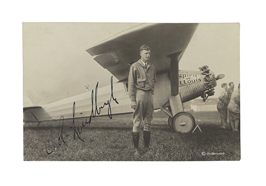 Appraisal: LINDBERGH CHARLES A Photograph Signed C A Lindbergh image by