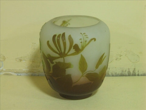 Appraisal: GALLE CAMEO GLASS VASE With script Galle mark of tapering