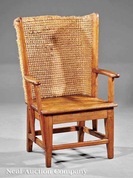 Appraisal: An Orkney Islands Child's Chair th c woven straw barrel