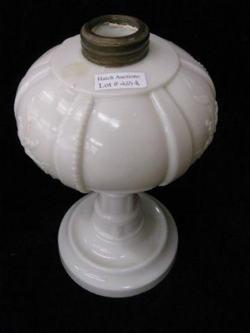 Appraisal: Victorian Milk Glass Oil Lamp Base panelled floral