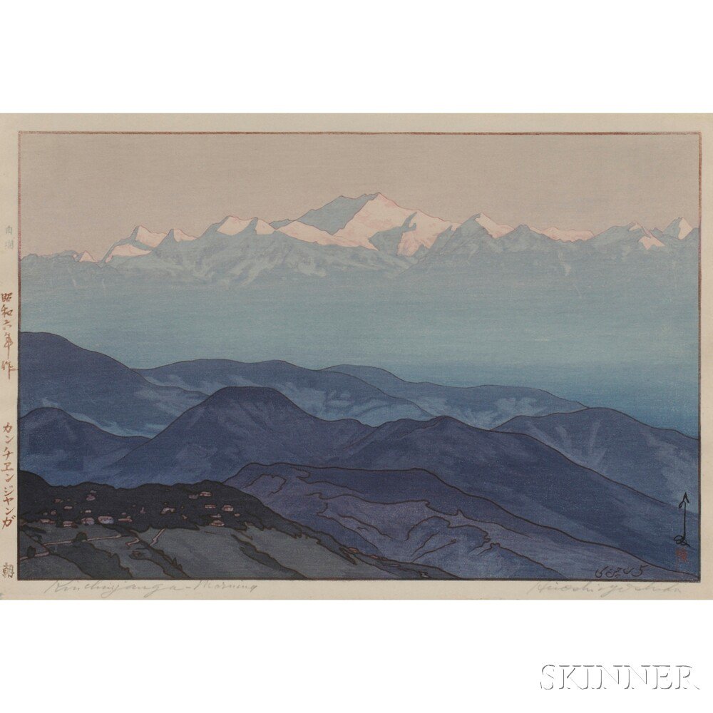 Appraisal: Hiroshi Yoshida - Kanchenjunga-Morning Japan color woodblock print signed and