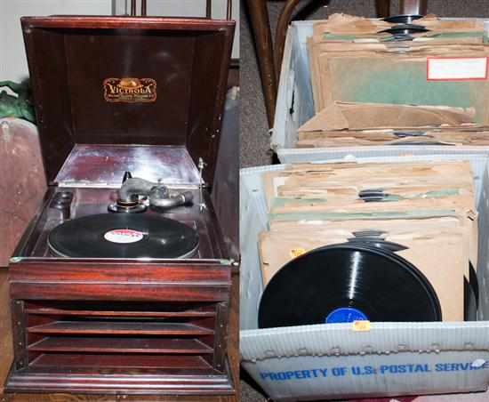 Appraisal: Victor victrola table top model IX together with a large