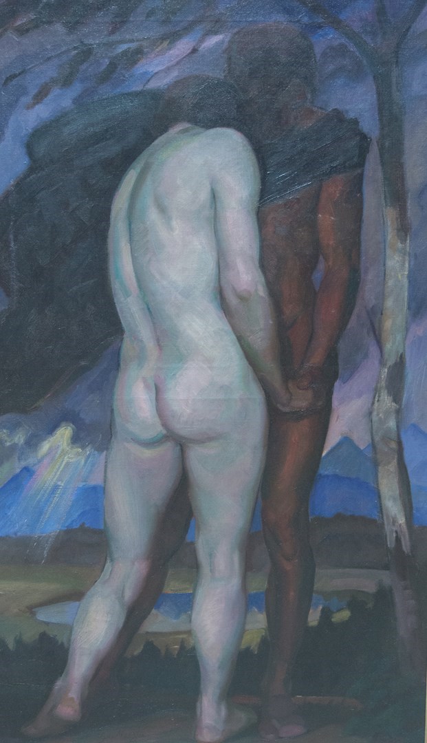 Appraisal: Gustave de Maetzo th century Adam and Eve oil on