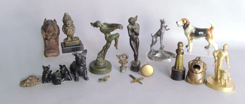 Appraisal: Group of desk accessories and small bronzes