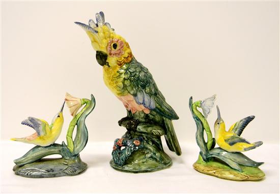 Appraisal: Two Stangl pair flower and humming bird figures '' h