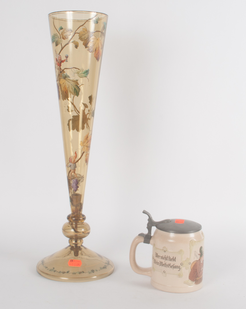 Appraisal: a Hauber Reuther stein and German Pilsner Glass