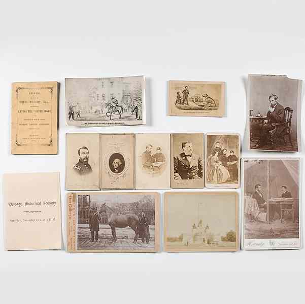 Appraisal: Fine Group of Abraham Lincoln CDVs Cabinet Photographs Plus Lot