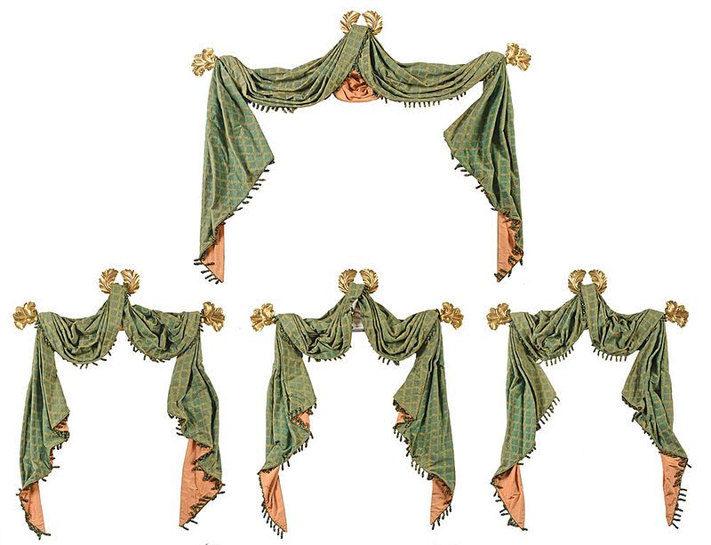 Appraisal: Assembled Set of Fine Classical Window Valances four valances each