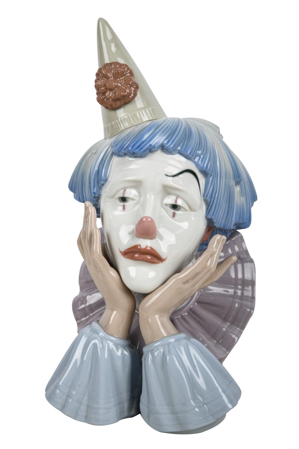 Appraisal: LLADRO PORCELAIN CLOWN BUSTLladro marks to underside Condition good no