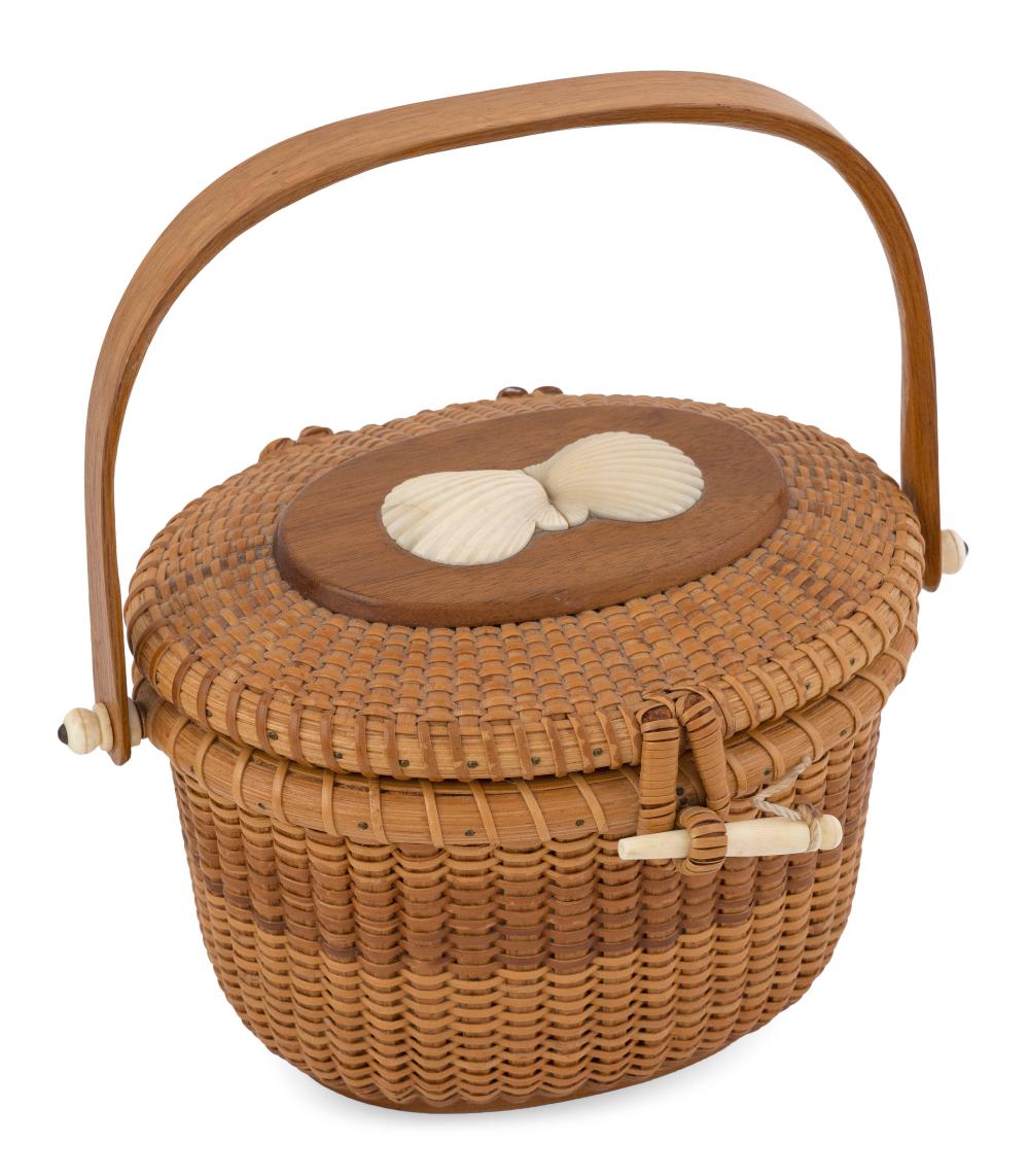 Appraisal: DIMINUTIVE MICHAEL KANE NANTUCKET BASKET PURSE NANTUCKET MASSACHUSETTS TH CENTURY