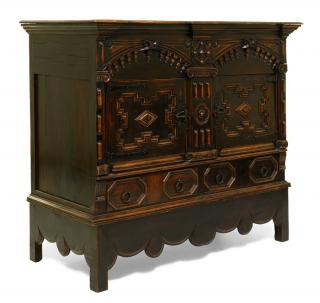 Appraisal: A BELGIAN CARVED CABINET A BELGIAN CARVED CABINET th century