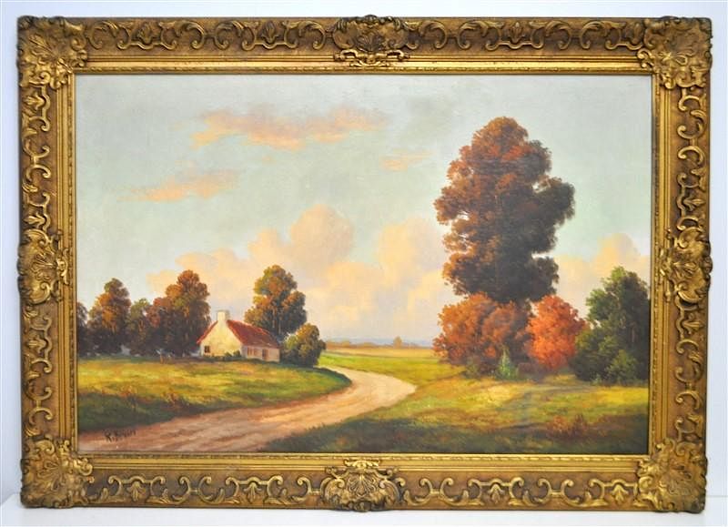 Appraisal: s OIL ON CANVAS LANDSCAPE NY STATE Vintage Oil on