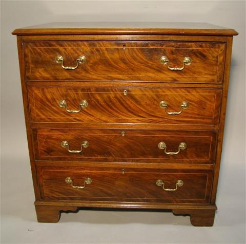 Appraisal: GEORGIAN STYLE MAHOGANY CHEST OF DRAWERS the rectangular top over