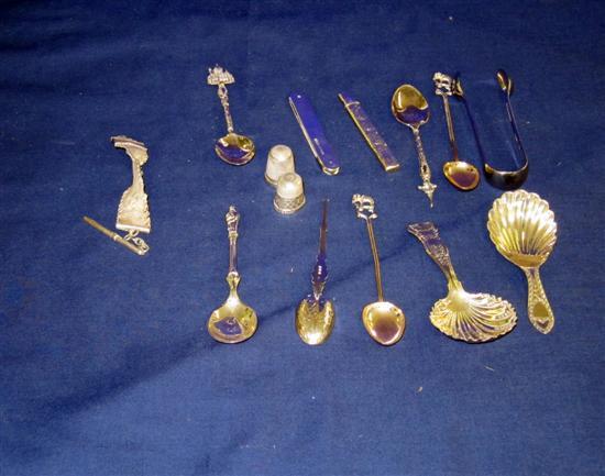 Appraisal: A Victorian silver caddy spoon another caddy spoon pair of