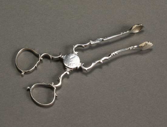 Appraisal: American Silver Scissor-Type Sugar Nips Thomas Trott Boston Circa Having