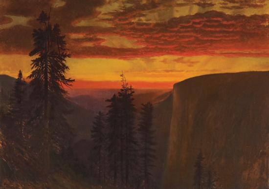 Appraisal: MUNGER GILBERT DAVIS American - Dramatic Sunset Yosemite oil on