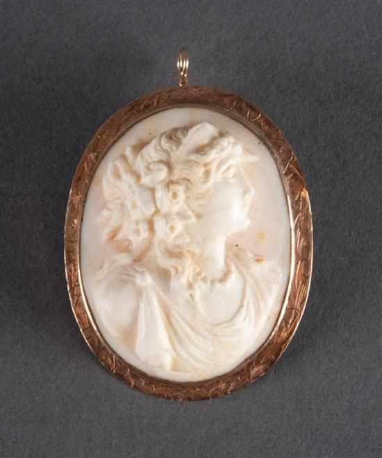 Appraisal: Victorian K gold and shell cameo brooch grams total Estimate