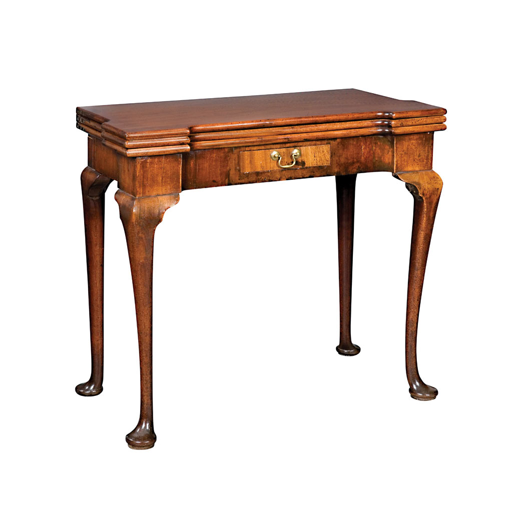 Appraisal: George II Mahogany Triple-Top Fold-Over Games Table Mid th century