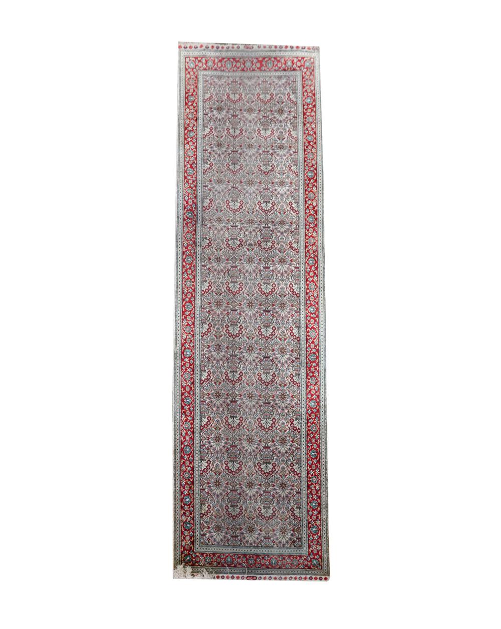 Appraisal: SILK RUNNER RUGwith label verso Kayseri Ipek silk on silk