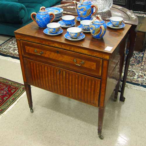 Appraisal: GEORGE III BANDED MAHOGANY WRITING CABINET English early th century