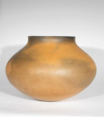 Appraisal: A burnished earthenware vase by Gabrielle Koch ovoid form burnished