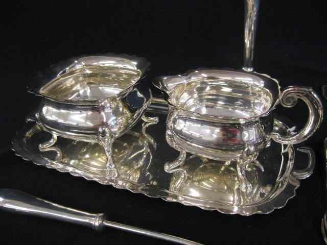 Appraisal: Lot of Sterling Silverplate bud vase creamer sugar tray servers